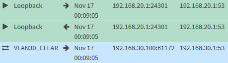 Screenshot of firewall logs showing Dnsmasq redirect for reverse lookups